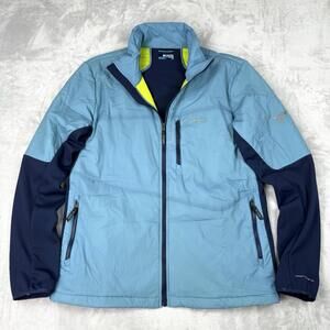 Columbia Titanium Peak Pursuit Hybrid Midlayer Jacket Men Sz L Blue Outdoor Soft